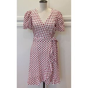 Draper James Women's Sz Small RSVP Embroidered Floral Wrap Dress